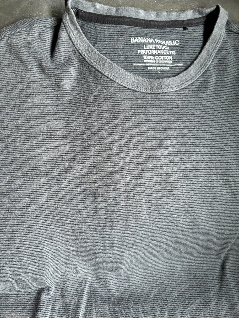 Banana Republic Gray Luxe Touch Ribbed Crew Tee